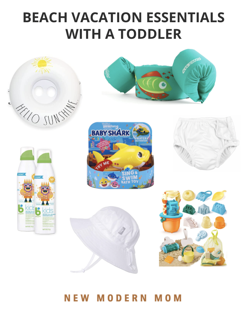 Beach vacation essentials with a toddler