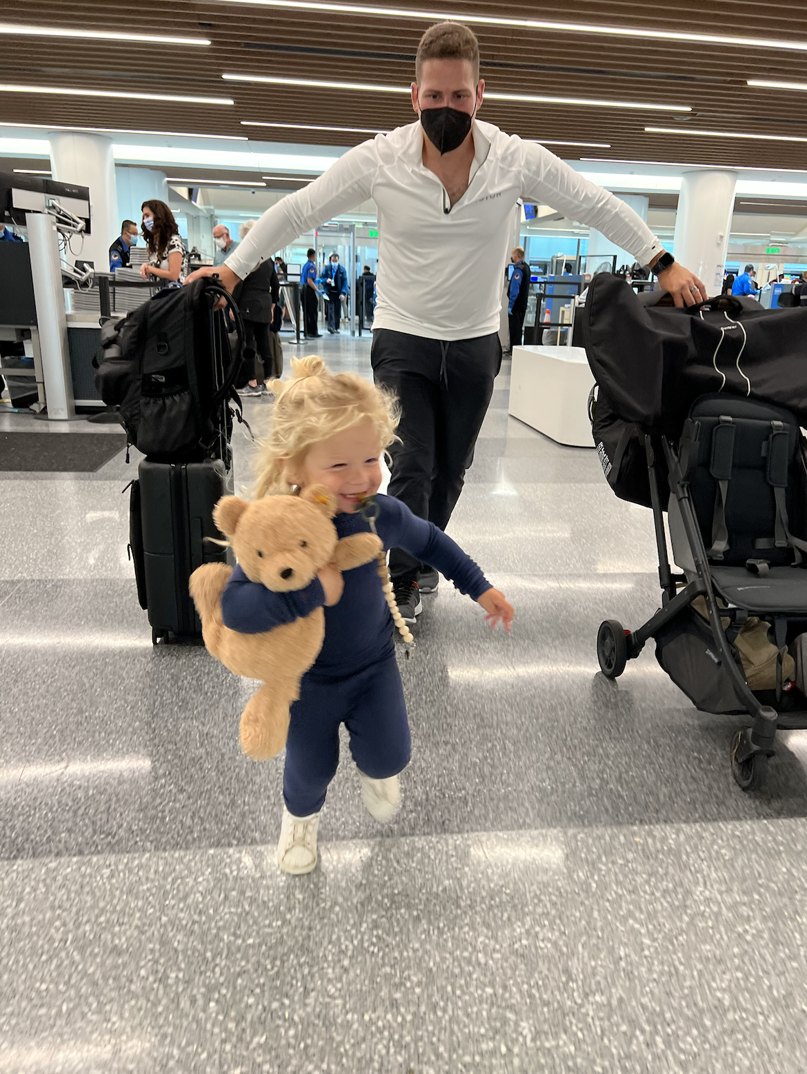 toddler at airport