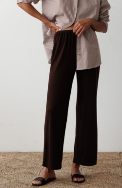 DONNI. | The Baby Rib Scallop Pant - Espresso