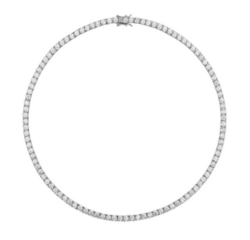DORSEY | Kate Round Cut, Lab-Grown White Sapphire Gold Riviere Necklace - Sterling Silver