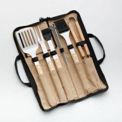 CRATE & BARREL | Wood-Handled 9-Piece Barbecue Tool Set (cook)